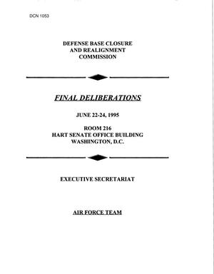 Final Deliberations June 22-24, 1995, Air Force