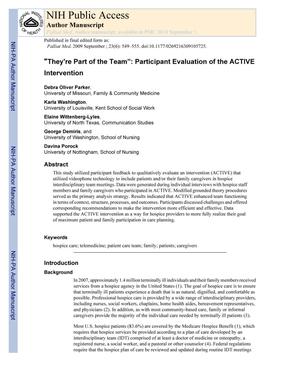 "They're Part of the Team": Participant Evaluation of the ACTIVE