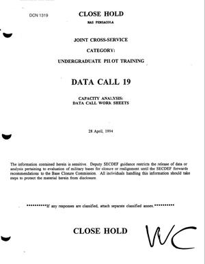 JCSG UPT - Data Call, 28 April 1994
