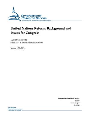 United Nations Reform: Background and Issues for Congress