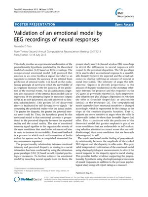 Validation of an emotional model by EEG recordings of neural responses