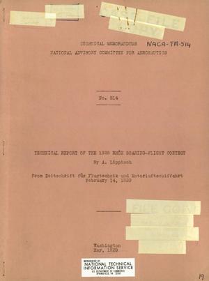 Technical report of the 1928 Rhon soaring-flight contest