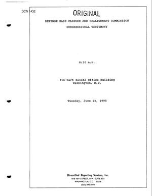 Congressional Hearing and Transcript, June 13, 1995 (Part 1 of 2)