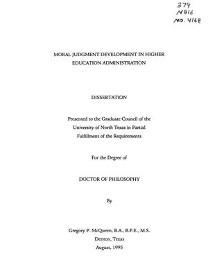Moral Judgment Development in Higher Education Administration