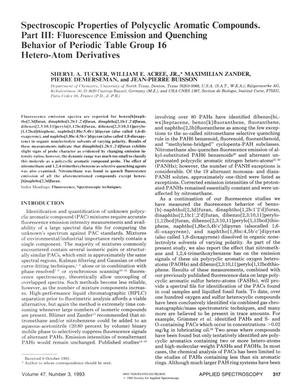 Spectroscopic Properties of Polycyclic Aromatic Compounds. Part III: Fluorescence Emission and Quenching Behavior of Periodic Table Group 16 Hetero-Atom Derivatives