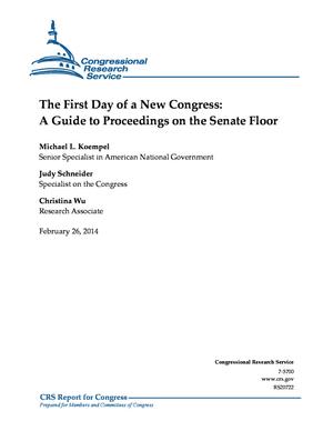 The First Day of a New Congress: A Guide to Proceedings on the Senate Floor