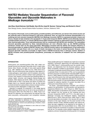 MATE2 Mediates Vacuolar Sequestration of Flavonoid Glycosides and Glycoside Malonates in Medicago truncatula