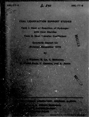 Coal Liquefaction Support Studies