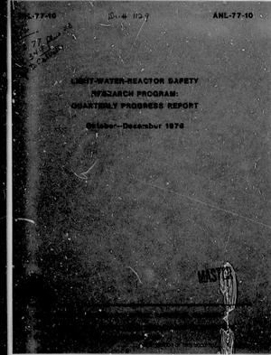 Light-Water-Reactor Safety Research Program Quarterly Progress Report: October-December 1976
