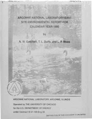 Argonne National Laboratory-East Site Environmental Report for Calendar Year