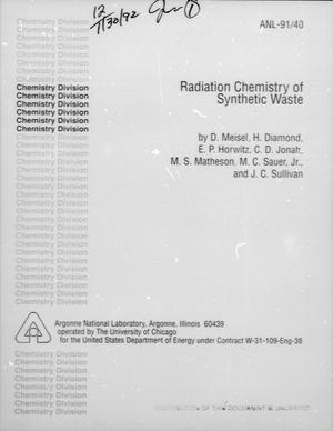 Radiation Chemistry of Synthetic Waste