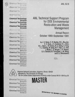 ANL Technical Support Program for DOE Environmental Restoration and Waste Management Annual Report October 1990 - September 1991