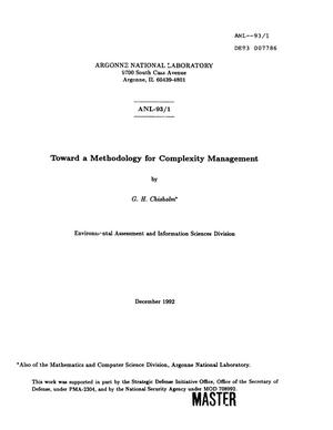 Toward a Methodology for Complexity Management