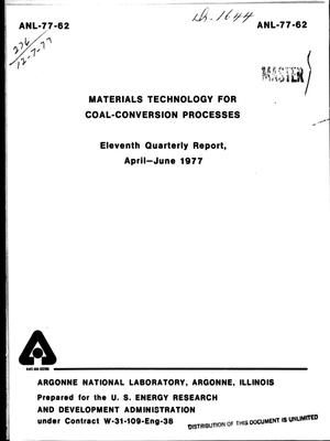 Primary view of object titled 'Materials Technology for Coal-Conversion Processes Quarterly Report: April-June 1977'.