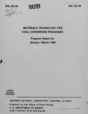 Primary view of object titled 'Materials Technology for Coal-Conversion Processes Quarterly Report: January-March 1980'.