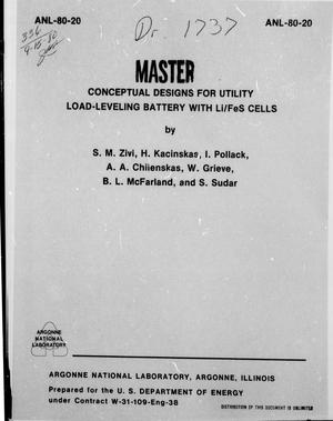 Conceptual Designs for Utility Load-Leveling Battery with Li/FeS Cells