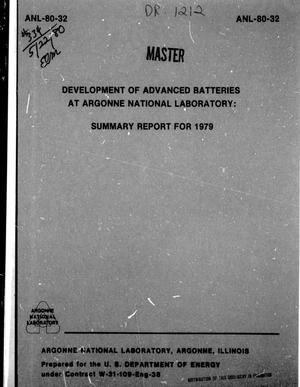 Development of Advanced Batteries at Argonne National Laboratory : Summary Report for 1979