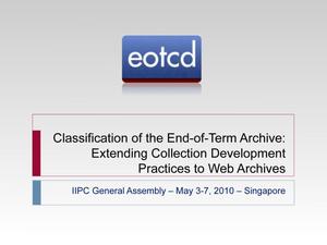 Classification of the End-of-Term Archive: Extending Collection Development Practices to Web Archives