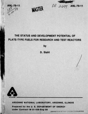 The Status and Development Potential of Plate-Type Fuels for Research and Test Reactors