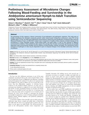Preliminary Assessment of Microbiome Changes Following Blood-Feeding and Survivorship in the Amblyomma americanum Nymph-to-Adult Transition using Semiconductor Sequencing