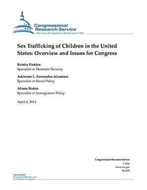 Primary view of object titled 'Sex Trafficking of Children in the United States: Overview and Issues for Congress'.
