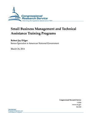 Primary view of object titled 'Small Business Management and Technical Assistance Training Programs'.
