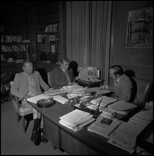 Primary view of object titled '[NTSU President C.C. Nolen, Don January and Murphy Martin]'.