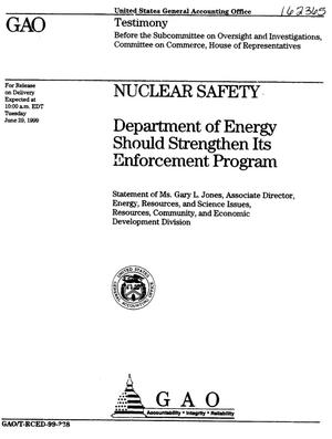 Nuclear Safety: Department of Energy Should Strengthen Its Enforcement Program