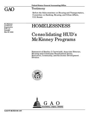 Homelessness: Consolidating HUD's McKinney Programs