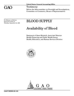 Blood Supply: Availability of Blood