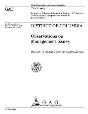District of Columbia: Observations on Management Issues