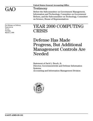 Year 2000 Computing Crisis: Defense Has Made Progress, But Additional Management Controls Are Needed