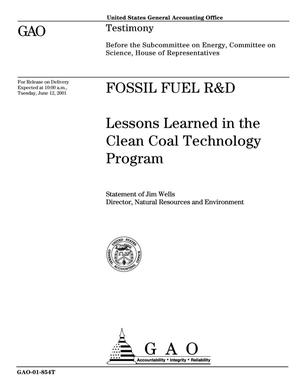Fossil Fuel R&D: Lessons Learned in the Clean Coal Technology Program