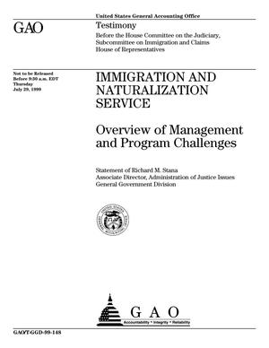 Immigration and Naturalization Service: Overview of Management and Program Challenges