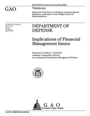 Department of Defense: Implications of Financial Management Issues