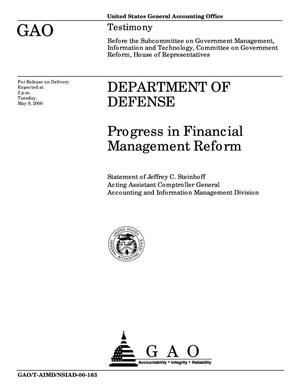 Department of Defense: Progress in Financial Management Reform