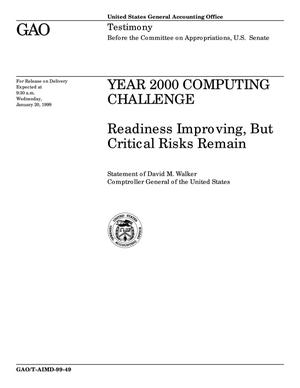 Year 2000 Computing Challenge: Readiness Improving, But Critical Risks Remain