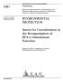 Text: Environmental Protection: Issues for Consideration in the Reorganizat…