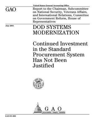 DOD Systems Modernization: Continued Investment in the Standard Procurement System Has Not Been Justified