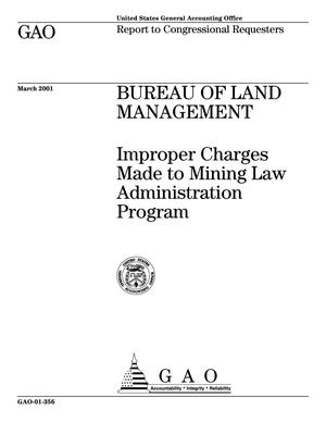 Bureau of Land Management: Improper Charges Made to Mining Law Administration Program