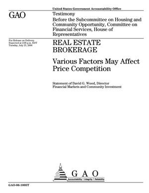 Real Estate Brokerage: Various Factors May Affect Price Competition