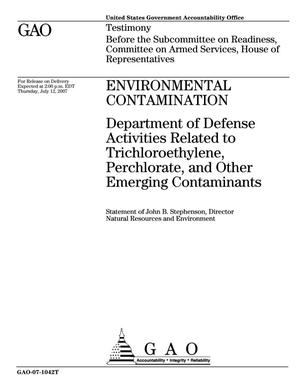 Environmental Contamination: Department of Defense Activities Related to Trichloroethylene, Perchlorate, and Other Emerging Contaminants