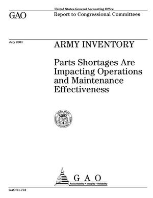Army Inventory: Parts Shortages Are Impacting Operations and Maintenance Effectiveness