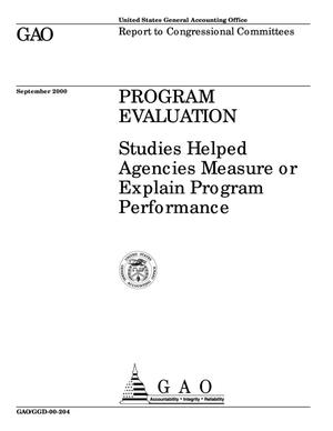 Program Evaluation: Studies Helped Agencies Measure or Explain Program Performance