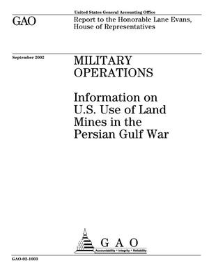 Military Operations: Information on U.S. Use of Land Mines in the Persian Gulf War