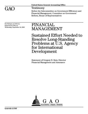 Financial Management: Sustained Effort Needed to Resolve Long-Standing Problems at U.S. Agency for International Development