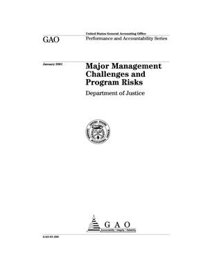 Major Management Challenges and Program Risks: Department of Justice