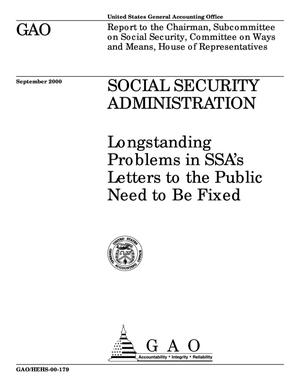 Social Security Administration: Longstanding Problems in SSA's Letters to the Public Need to Be Fixed