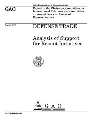 Defense Trade: Analysis of Support for Recent Initiatives