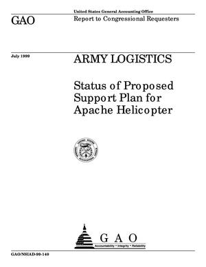 Army Logistics: Status of Proposed Support Plan for Apache Helicopter